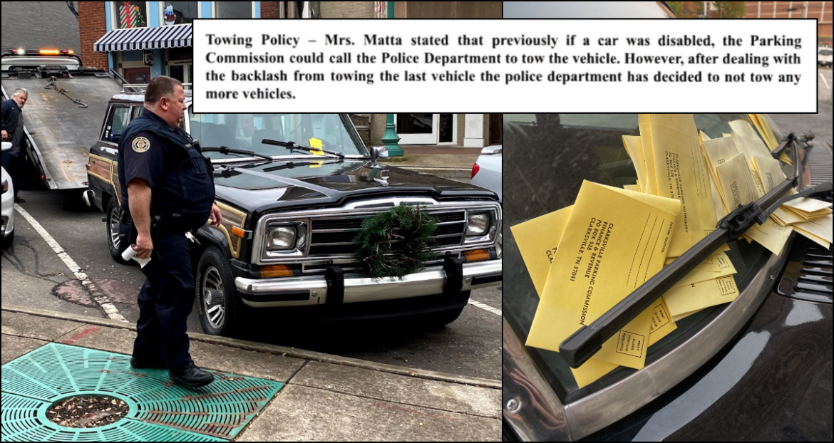 Clarksville Police will no longer tow vehicles for parking violations, despite $500K in unpaid fines