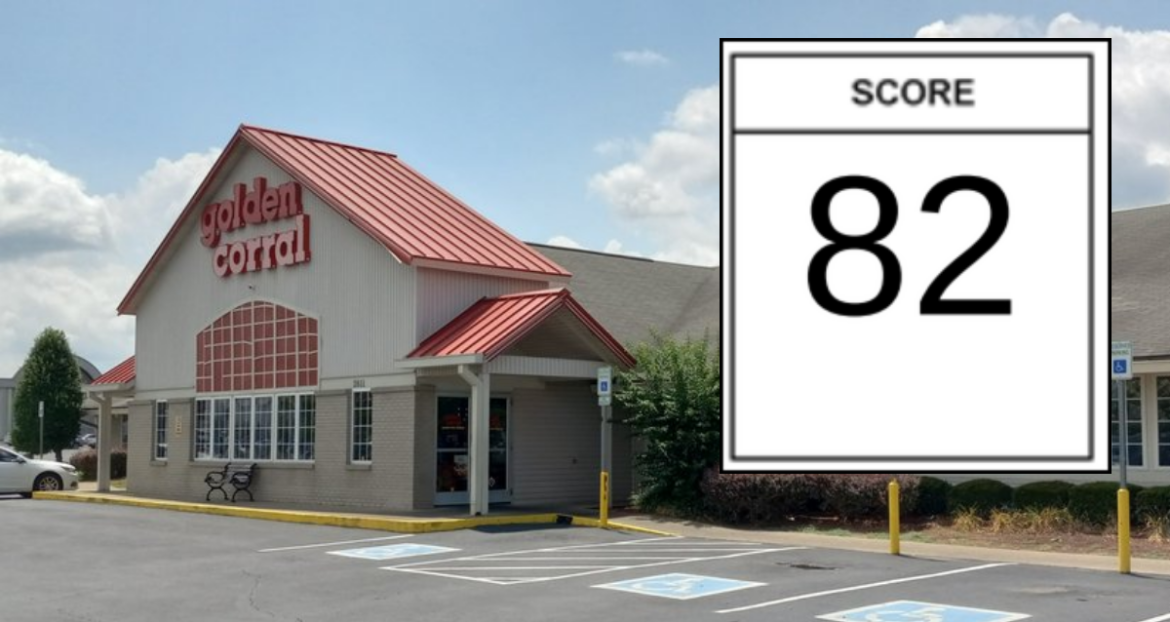 Golden Corral scores 82 on health inspection; raw animal products juice pooled on floor